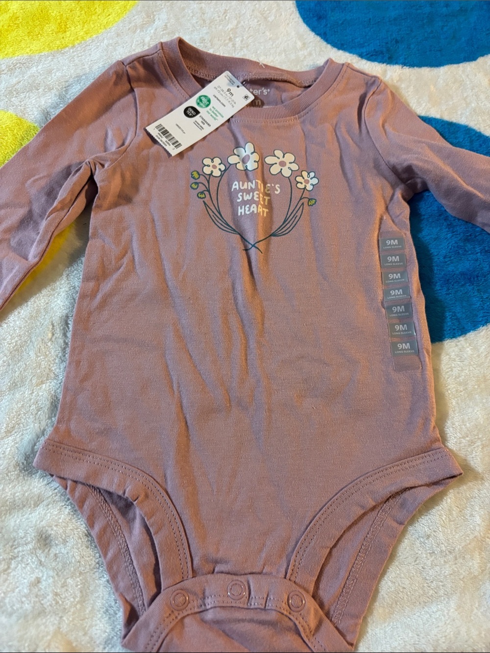 Carter's Mauve Floral "Auntie's Sweetheart" One-Piece